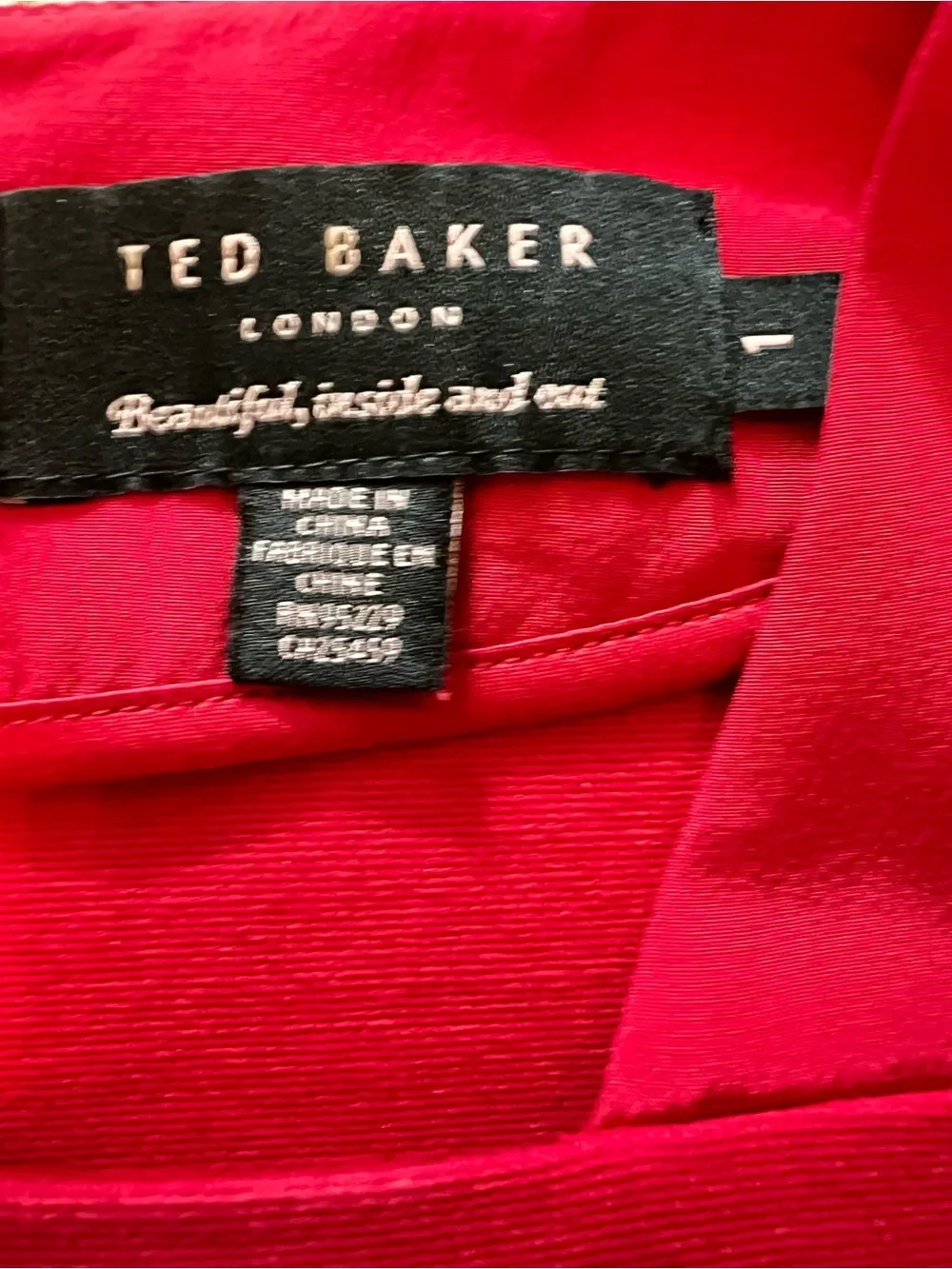 Ted Baker Red Long Sleeve Sheath Dress